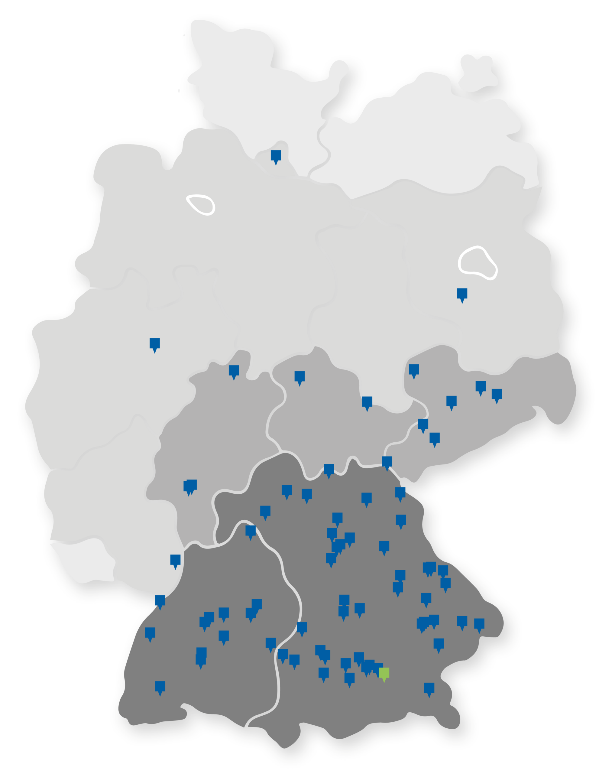 Kartenansicht aller Standorte der Germania Steuerberatungsgesellschaft